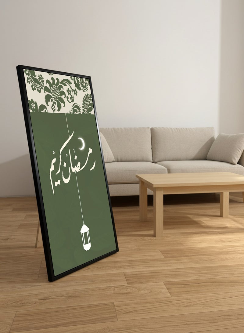 لوحة كانفاس على إطار خشبي بإطار خارجي أسود مع حامل خلفي بتصميم رمضان كريم - Image 5